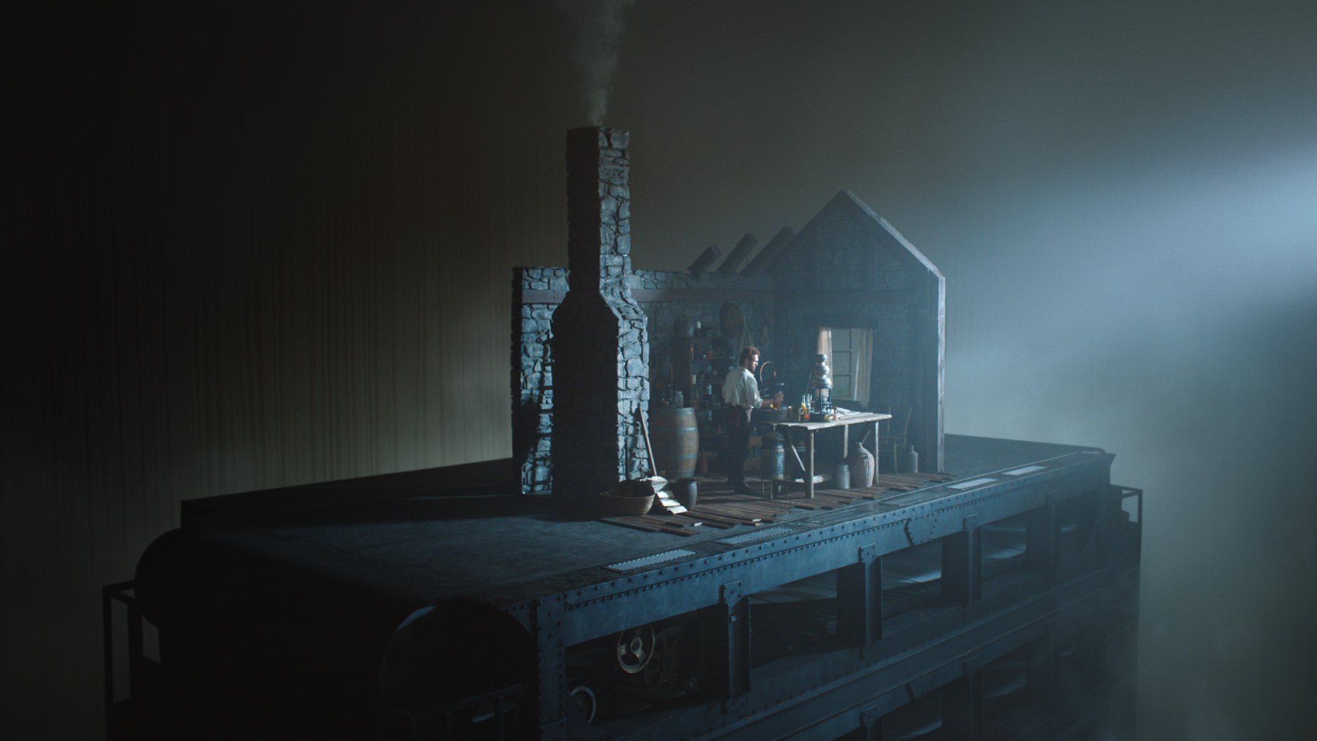 The Glenlivet - Against The Tide Scottish bothy set on a conveyor belt for The Glenlivet "Against The Tide" TV ad campaign by CPB London