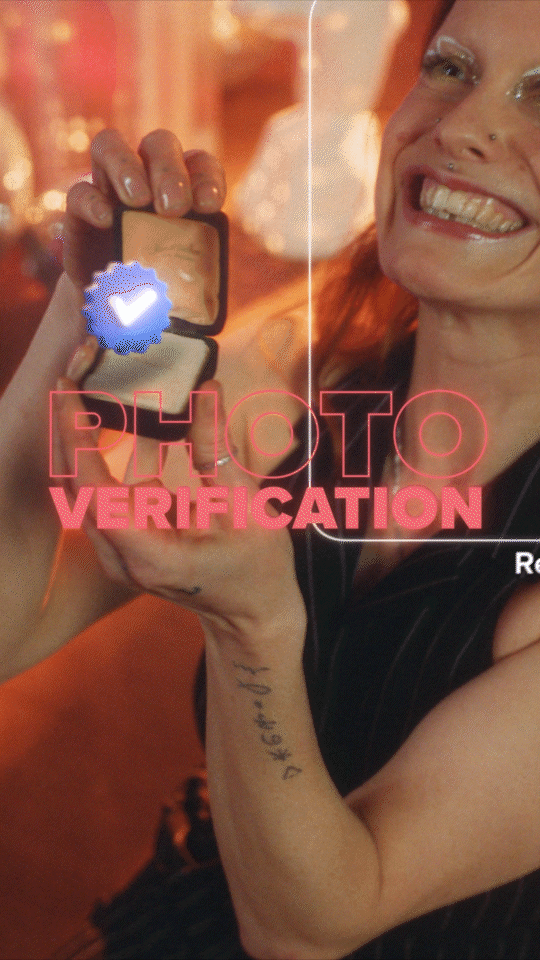 photo verification of non-binary person on tinder cpb looping gif