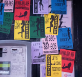 Phonebooth with hotline numbers stickers